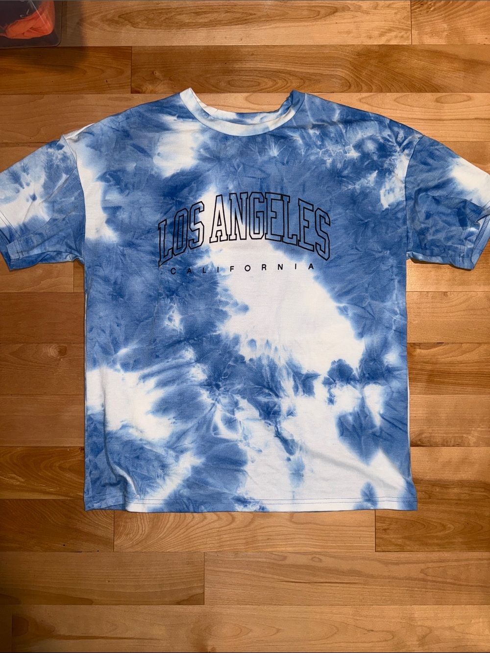 Los Angeles Tie-Dye  T‑Shirt - Blue & White S NWOT